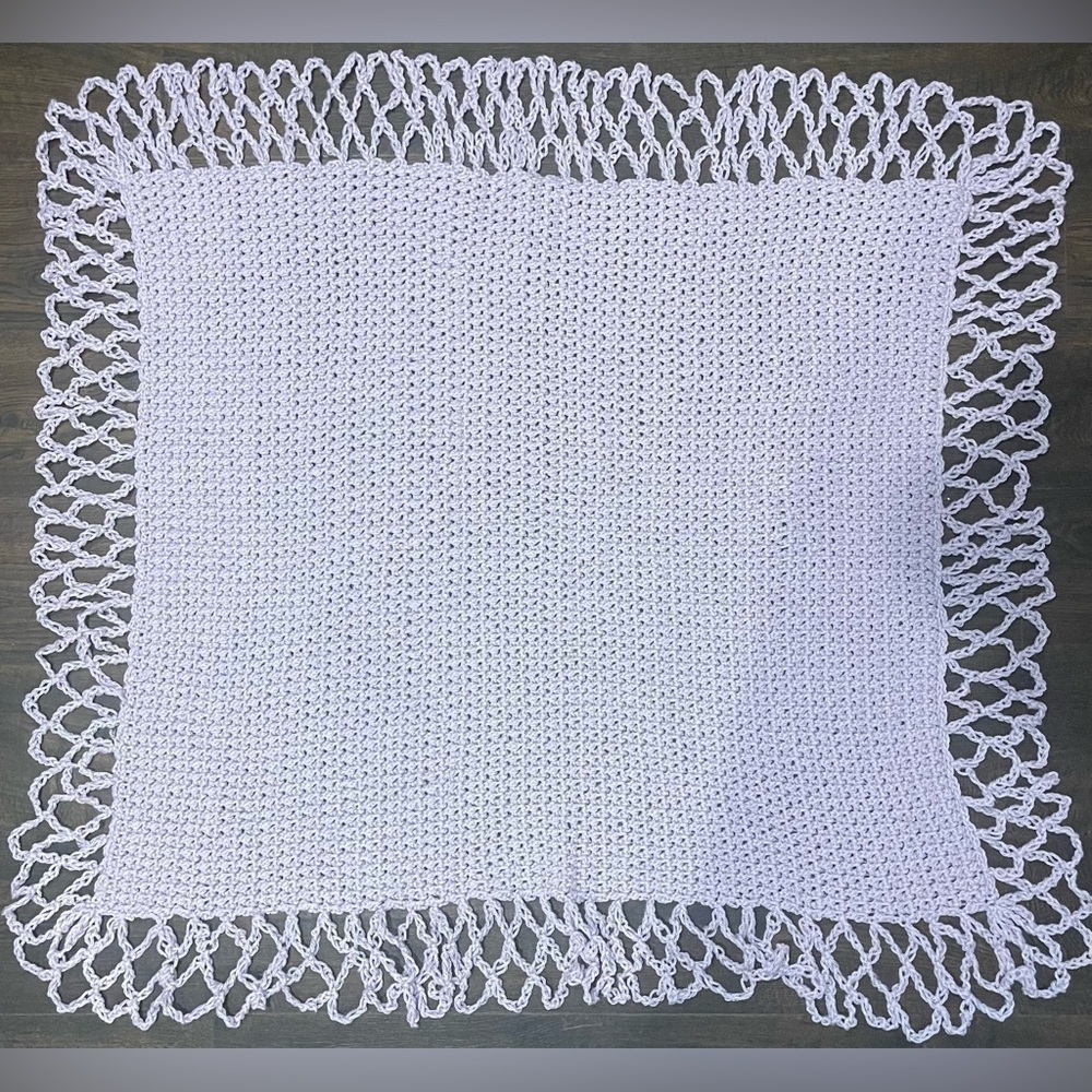 Set of 2 Newborn Handmade Crotchet Baby Blankets Pink and Lavender - Picture 8 of 8